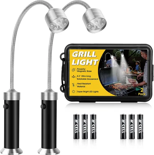 Luces para parrilla de barbacoa, regalos para hombres y padres, accesorios de parrilla para exteriores, lámparas de parrilla con base magnética, LED