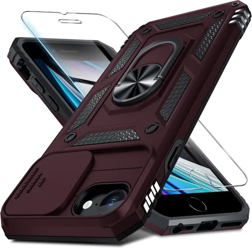 Miniatura 156 de Janmitta - Funda para iPhone 14 Pro con cubierta deslizante para lente de cámara incorporada + protector de pantalla, funda de cuerpo completo