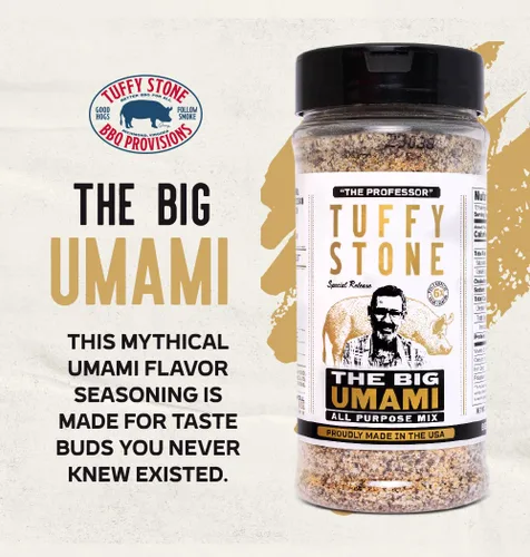 Miniatura 3 de Tuffy Stone The Big Umami Seasoning 6 veces Gran Campeón Mundial de Barbacoa Condimento multiusos sabroso Sal, pimienta, ajo con un toque