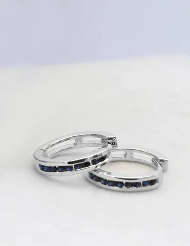 Miniatura 3 de Dazzlingrock Collection - Pendientes de aro pequeños de 0,18 quilates (10 quilates, oro blanco)