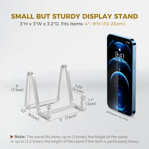 Miniatura 2 de DIDUDIDU Soportes para platos pequeños – Soportes de caballete de hierro de 3 pulgadas para platos decorativos, marcos de fotos, fotos, arte