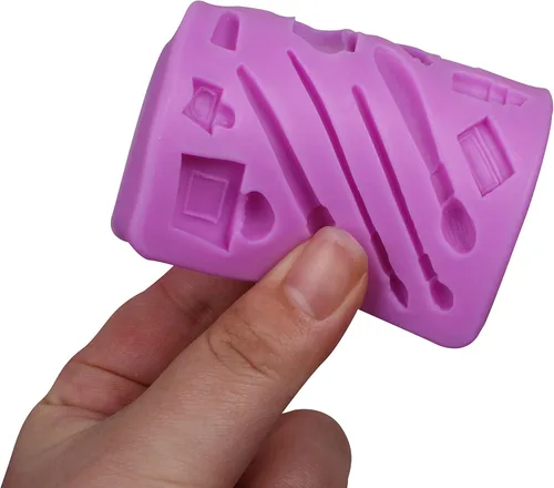 Miniatura 8 de Moldes de silicona de chocolate para maquillaje, molde de fondant de lápiz labial para hornear decoración de pastel de cumpleaños de niña