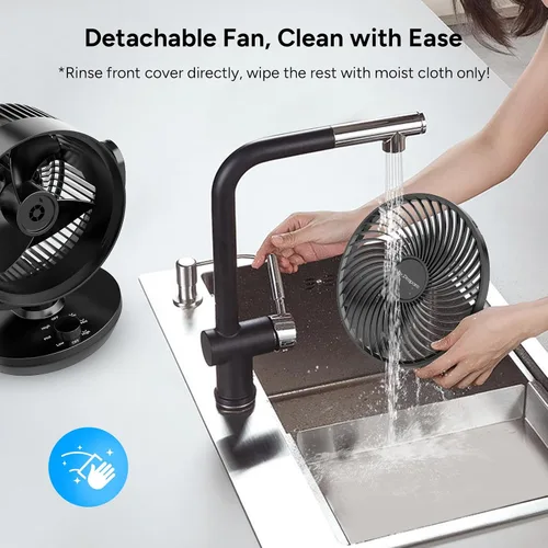 Miniatura 9 de DR.PREPARE Ventilador circulador de aire oscilante para dormitorio, ventilador de mesa potente de 11.3 pulgadas de altura, oscilación automática
