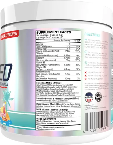 Miniatura 9 de EHP Labs OxyShred Polvo de Pre Entrenamiento - Polvo de preentrenamiento con L glutamina y acetil L carnitina, bebida de refuerzo energético