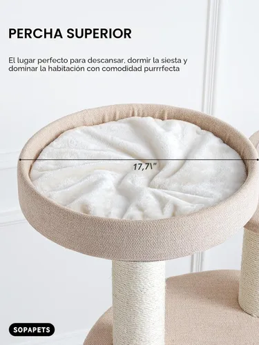 Miniatura 5 de Árbol para gatos extra grande para Maine Coon, torre de árbol para gatos de interior de 65 pulgadas de altura para gatos adultos grandes de 20