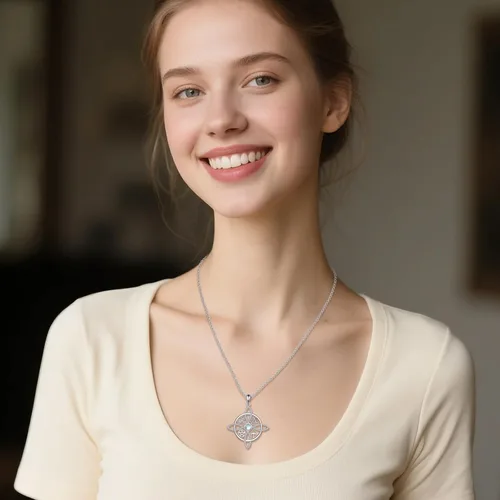 Miniatura 53 de YAFEINI Collar con dije de nudo de bruja de plata de ley, amuleto de bruja de cruz celta, regalo para mujer