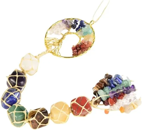 Miniatura 5 de Adornos colgantes de cristal hechos a mano para ventana de coche, 7 chakras, decoración del hogar, Feng Shui, ornamento de yoga y meditación
