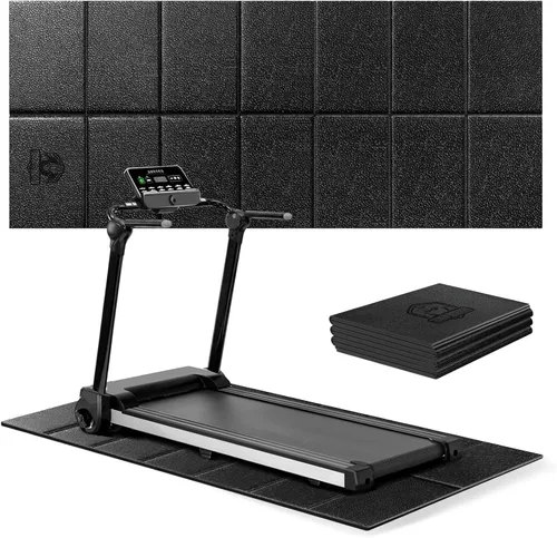 Miniatura 9 de HAPBEAR Alfombrilla para caminadora, 68 x 24 x 1/5 pulgadas, gruesa, antideslizante, plegable, para caminar, banco de pesas y cinta de correr
