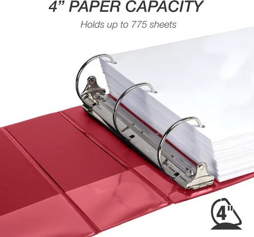Miniatura 457 de Samsill - Carpeta duradera de 5 pulgadas, fabricada en los Estados Unidos, con anillos en D, transparente y personalizable, color blanco