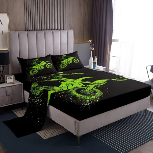 Miniatura 24 de Feelyou Football Bed Sheets Set Twin Size Basketball Sports Deep Pocket Fitted Sheet Soccer Ball Game Bedding Sets Black Baseball Gaming Soft Bed