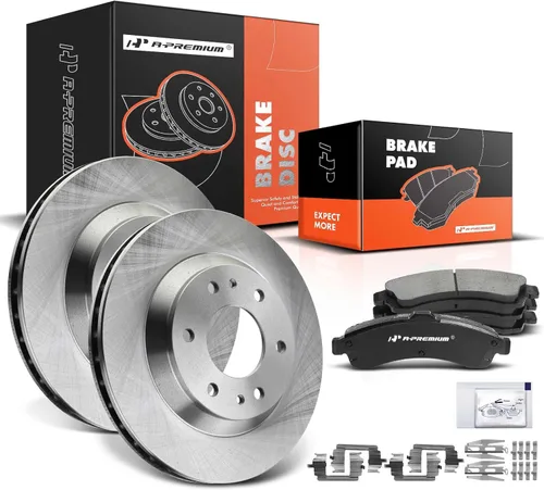 A-Premium 305mm (12.01 pulgadas) Kit de Rotores de Disco de Frenos Ventilados Delanteros + Pastillas Cerámicas Compatible con Modelos Selectos de