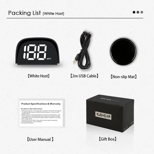 Miniatura 4 de VJOYCAR P20 - Velocímetro de coche GPS Hud Head Up, medidor de velocidad digital MPH para coches, camiones, motocicletas, bicicletas, ATV, SUV