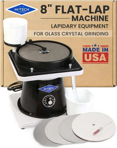 Hi-Tech Diamond 8" All-U-Need – Equipo lapidario, vidrio y cristal de solapa plana, amoladora de piedra, moldeador de piedras preciosas, máquina de