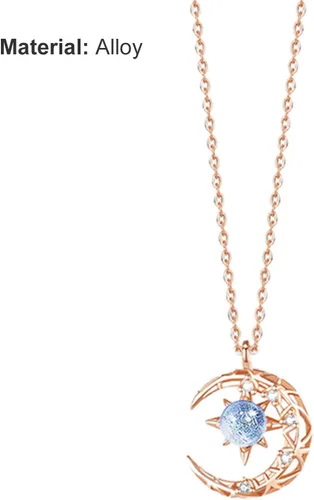 Miniatura 2 de shlutesoy Cadena de cuello ligera y fácil de combinar con aleación en forma de media luna para amigos