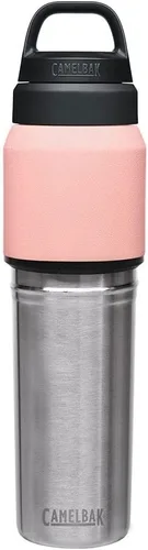 Miniatura 5 de CamelBak MultiBev - Botella de agua con aislamiento de acero inoxidable y taza de viaje Rosa Terracota/Rosa Camelia