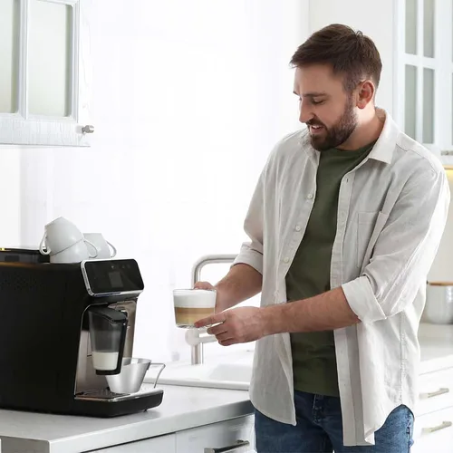 Miniatura 6 de Paquete de 4 tazas de café expreso con asa, tazas medidoras de café expreso, aptas para lavavajillas, taza de vertido de acero inoxidable para salsa