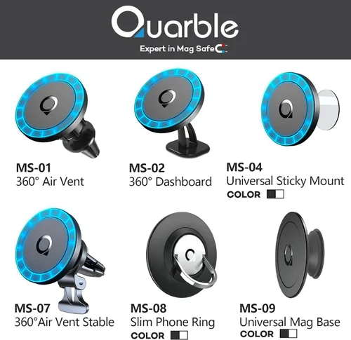 Miniatura 7 de Compatible con Mag Safe Car Mount Dashboard Magnetic 360° Soporte de teléfono ajustable de goma suave frontal compatible con iPhone