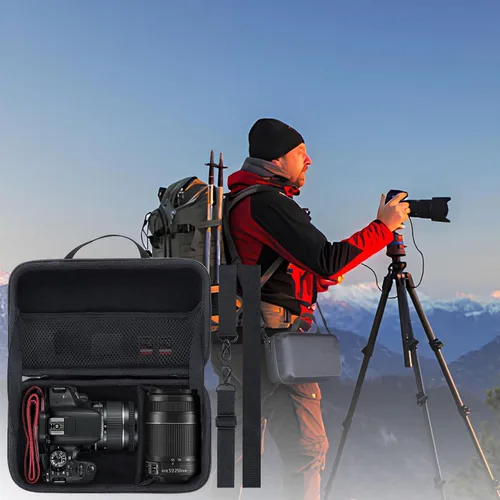 Miniatura 9 de Lebakort Funda de almacenamiento compatible con cámara Canon EOS Rebel T7 / T7i