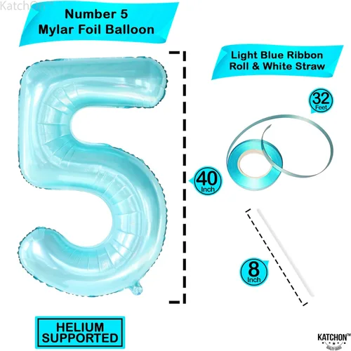 Miniatura 224 de KatchOn, Globo grande azul número 2 de 40 pulgadas Decoraciones de cumpleaños de Baby Shark para niño de 2 años Globo azul número 2 Globo