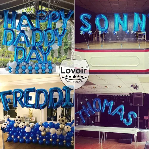 Miniatura 7 de Lovoir Globos azules grandes de 40 pulgadas con letra C de gran tamaño, globo de helio de aluminio de Mylar para decoración de fiesta de cumpleaños