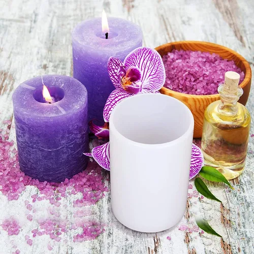Miniatura 4 de Paquete de 2 moldes cilíndricos y redondos para velas, estilo de 2 tamaños, moldes de silicona 3D para resina y chocolate, moldes cilíndricos hechos