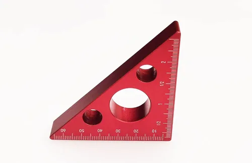 Miniatura 4 de Regla triangular para carpintería de aleación de aluminio Herramientas de medición métricas de 45 grados, cuadrados de carpintería, herramientas