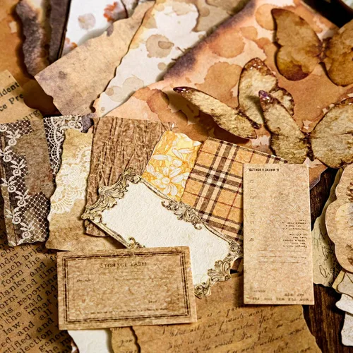 Miniatura 4 de Papeles decorativos para álbumes de recortes, paquete de 200 piezas de papel de patrón, kit de suministros para álbumes de recortes con efímera