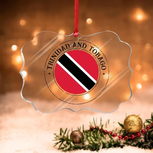 Miniatura 30 de Adorno de árbol de Navidad de Bahamas, bandera de las Bahamas, adornos acrílicos para decoraciones de Navidad, bandera nacional, recuerdo del país