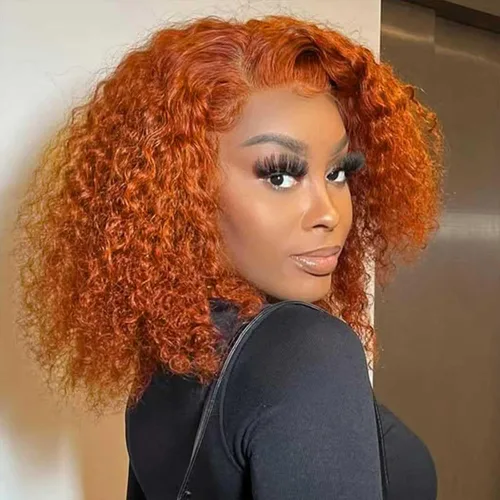 Miniatura 14 de Peluca BOB rizada de cabello humano 220 de densidad 13x4 de encaje frontal HD onda profunda para mujeres negras, sin pegamento, lista para usar