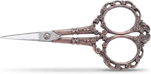 Tijeras vintage BIHRTC estilo europeo para bordado, costura, artesanías, trabajos de arte y uso diario, Cobre