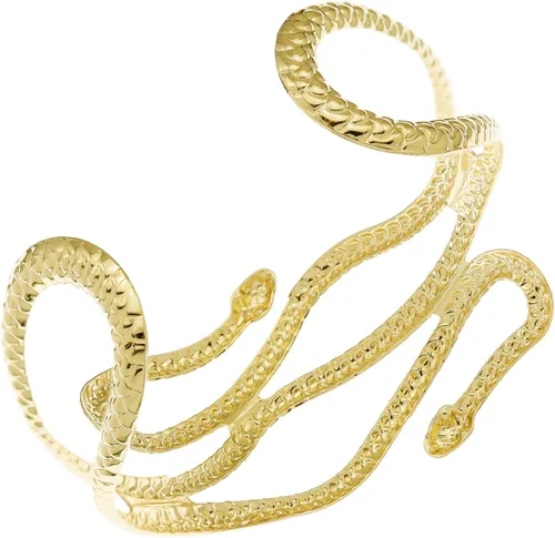 Miniatura 6 de RechicGu Elegante Egipto Cleopatra Remolino Serpiente Brazalete Abierto Pulsera 3.1 in Policarbonato