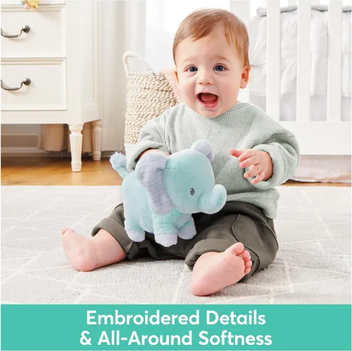 Miniatura 5 de GUND Baby Safari Friends Collection - Elefante de peluche con campanilla, juguete sensorial para bebés y recién nacidos, color verde azulado, 7