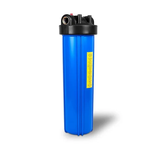 Miniatura 3 de Sistema de filtración de agua para toda la casa, carcasa grande azul, puertos de latón de entrada/salida de 1 pulgada, botón de alivio de presión