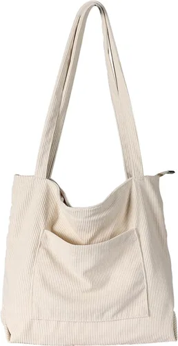 WantGor Bolso de mano de pana para mujeres, bolsos de hombro estilo hobo grandes, bolsos casuales de gran capacidad para compras y trabajo