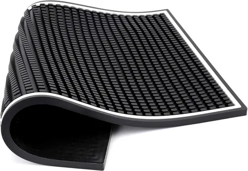 Miniatura 3 de Jucoan Paquete de 3 tapetes de goma para barra de 18 x 12 pulgadas, tapete de goma de 0.4 pulgadas de grosor, tapetes antideslizantes para bebidas