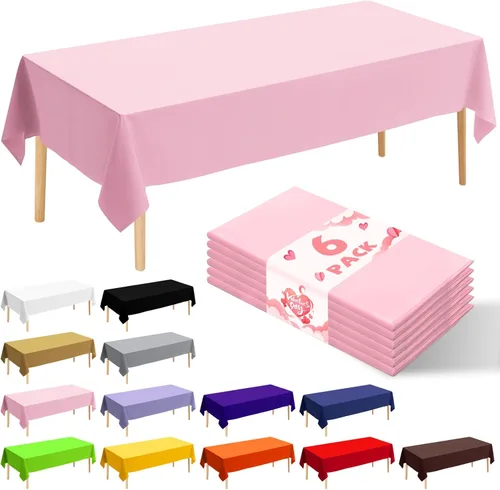 Miniatura 15 de Paquete de 6 manteles de plástico desechables patrióticos de 54 x 108 pulgadas, para fiestas con temática conmemorativa, desechables para mesas de 6