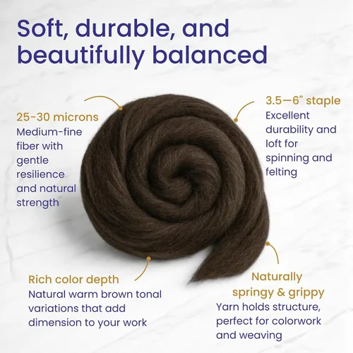 Miniatura 2 de Revolution Fibers Corriedale Wool Roving 1 lb (16 onzas) para hilar, hilo suave y grueso jumbo para manta de tejer con brazos, hilo de lana 100%