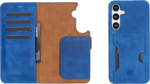 Miniatura 50 de Venito Florence - Funda de piel compatible con Samsung Galaxy S9, extra segura con bloqueo RFID, cartera desmontable para teléfono (gris decolorado)