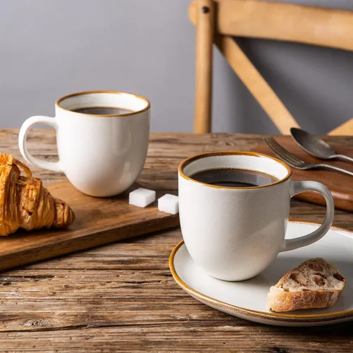 Miniatura 4 de AmorArc Tazas de café de 12 onzas, juego de 6 tazas de café de cerámica para hombre, mujer, papá, mamá, tazas de café modernas con asa para café