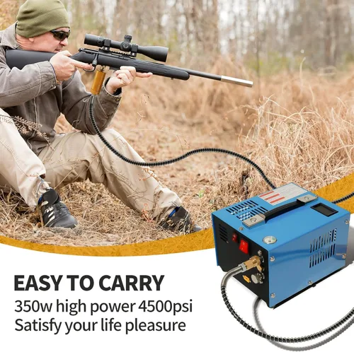 Miniatura 9 de Compresor de aire PCP 4500Psi/30Mpa sin agua/aceite PCP bomba de aire, compresor automotriz de 12 V CC 110 V CA PCP pistola de aire con convertidor