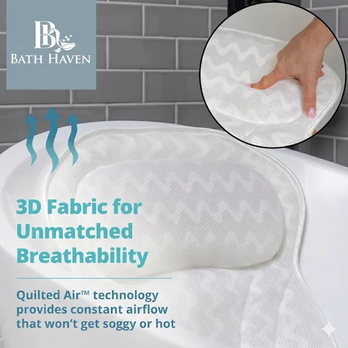 Miniatura 5 de Almohada de baño para bañera, spa o jacuzzi, almohada extra grande para tina, cuello, hombros y espalda, lavable a máquina y secado rápido, 6