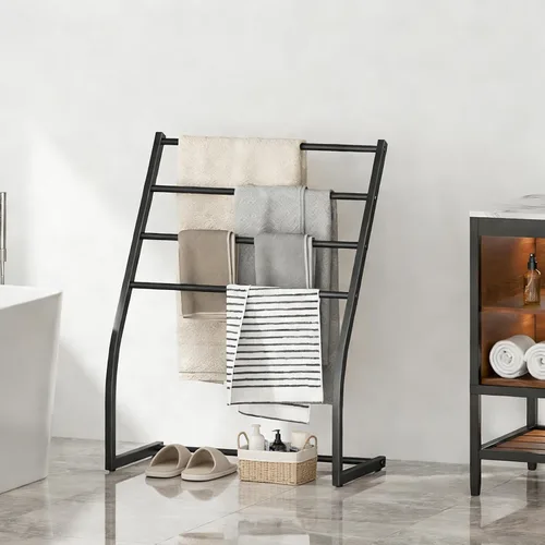 Miniatura 4 de Honiter Toallero de secado para baño, toallero independiente, toallero de 4 niveles de ancho, toalleros de piscina al aire libre, soporte