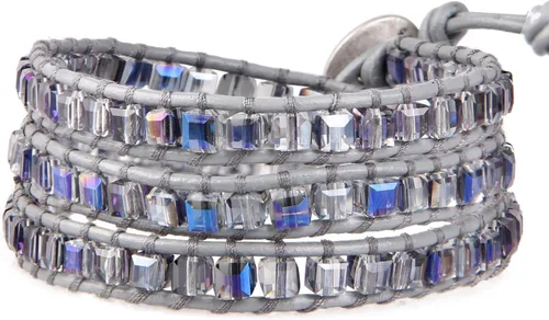 Miniatura 6 de KELITCH Skull 3 Wrap Leather Bracelet Punk Beaded Bracelets Stackable Gothic Bangle Bracelets