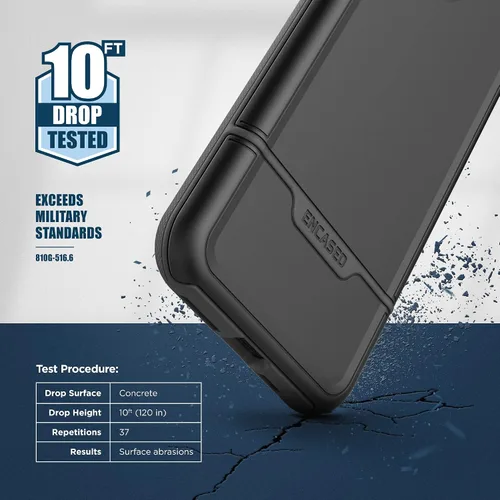 Miniatura 6 de ENCASED Funda a prueba de golpes compatible con iPhone 14, funda ultra protectora resistente para teléfono, serie Rebel (negro)