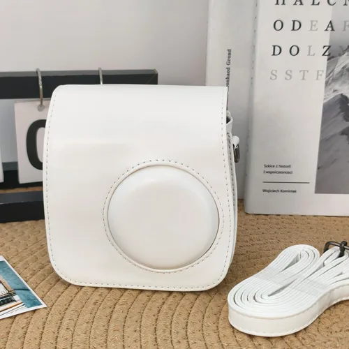 Miniatura 6 de Funda protectora para cámara instantánea Fujifilm Instax Mini 7+, piel sintética de primera calidad, mini 7 Plus 7c 7s con correa ajustable