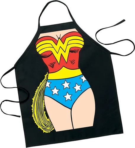 Miniatura 2 de Icup DC Comics - Delantal ajustable de talla adulto con diseño de Wonder Woman Be The Character, 100% algodón, negro