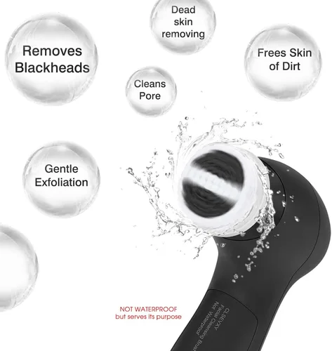Miniatura 11 de Cepillo Limpiador Facial CLSEVXY: Cepillo Limpiador Eléctrico Giratoria Facial con 6 Cabezales para Limpieza Profunda, Exfoliación Suave