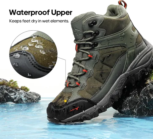 Miniatura 53 de NORTIV 8 - Botas de senderismo impermeables para hombre, zapatos de montañismo ligeros para exteriores