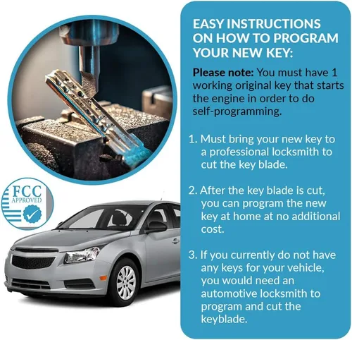 Miniatura 5 de Keyless2Go llavero de apertura remota de 4 botones para Camaro Equinox Verano Sonic y otros vehículos que utilizan FCC OHT01060512 (2 unidades)