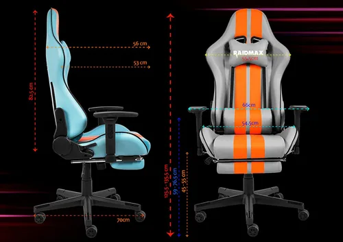 Miniatura 2 de Raidmax Superior DK905 - Sillas de juegos para computadora de auto de carreras, reposabrazos ajustable 3D, almohadas de cabeza y madera, base
